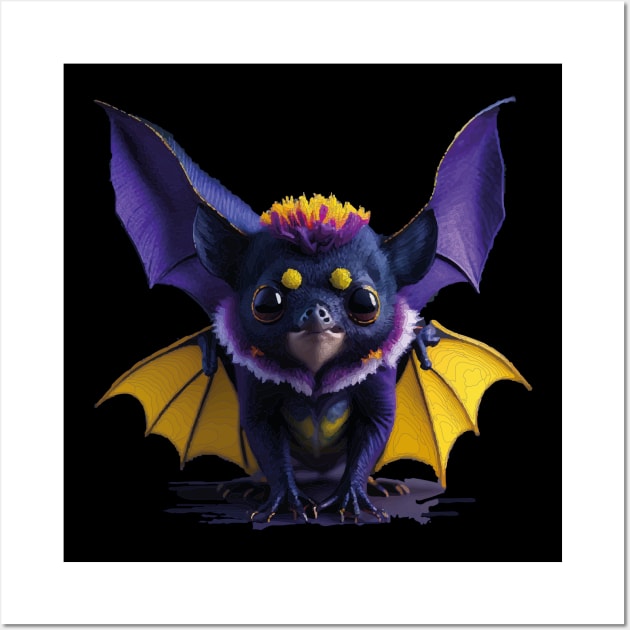 Colorful and Cute two Winged Bat Wall Art by SARKAR3.0